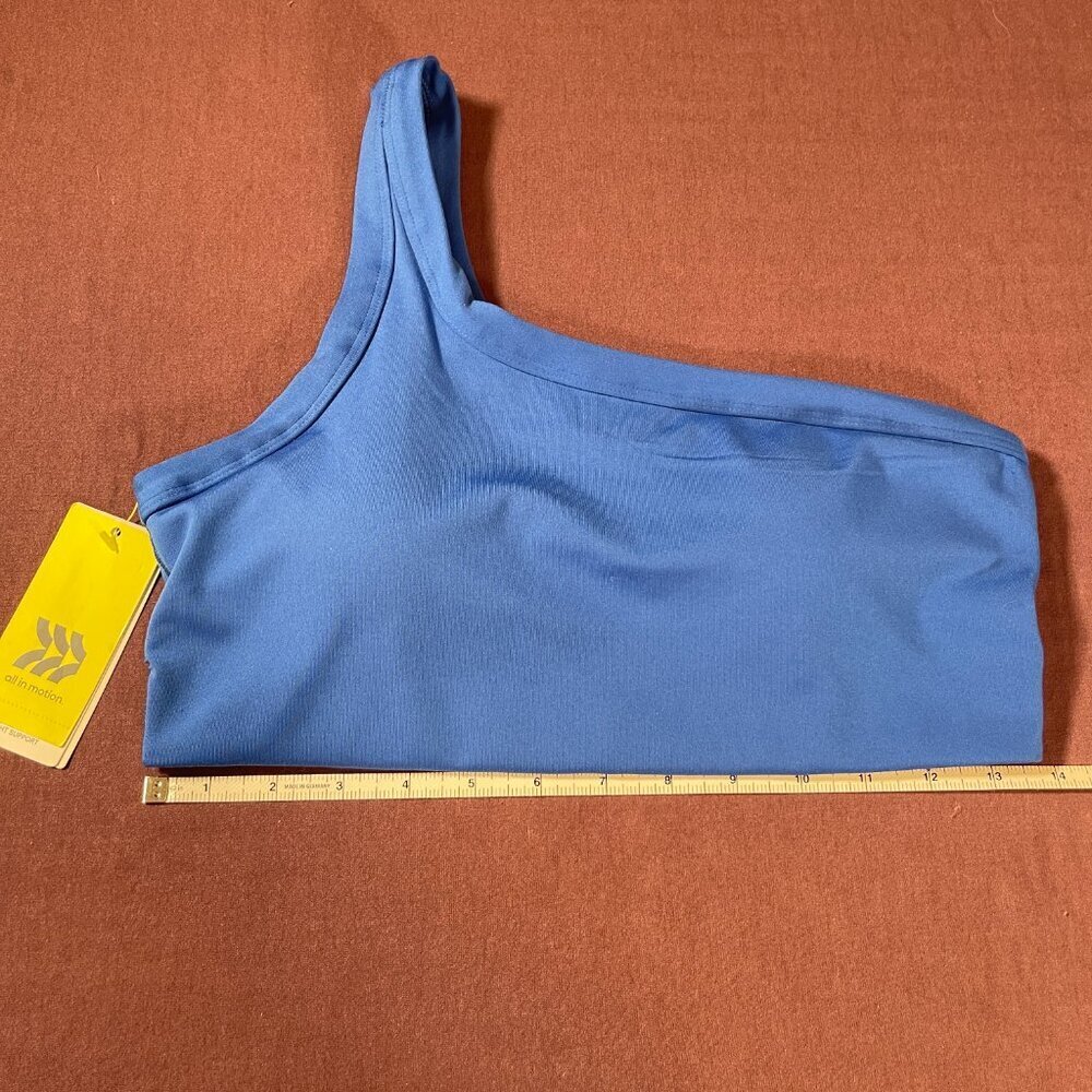 All in Motion Sculpt Asymmetric One Shoulder Sports Bra Blue - Size Medium - NWT - Picture 3 of 5